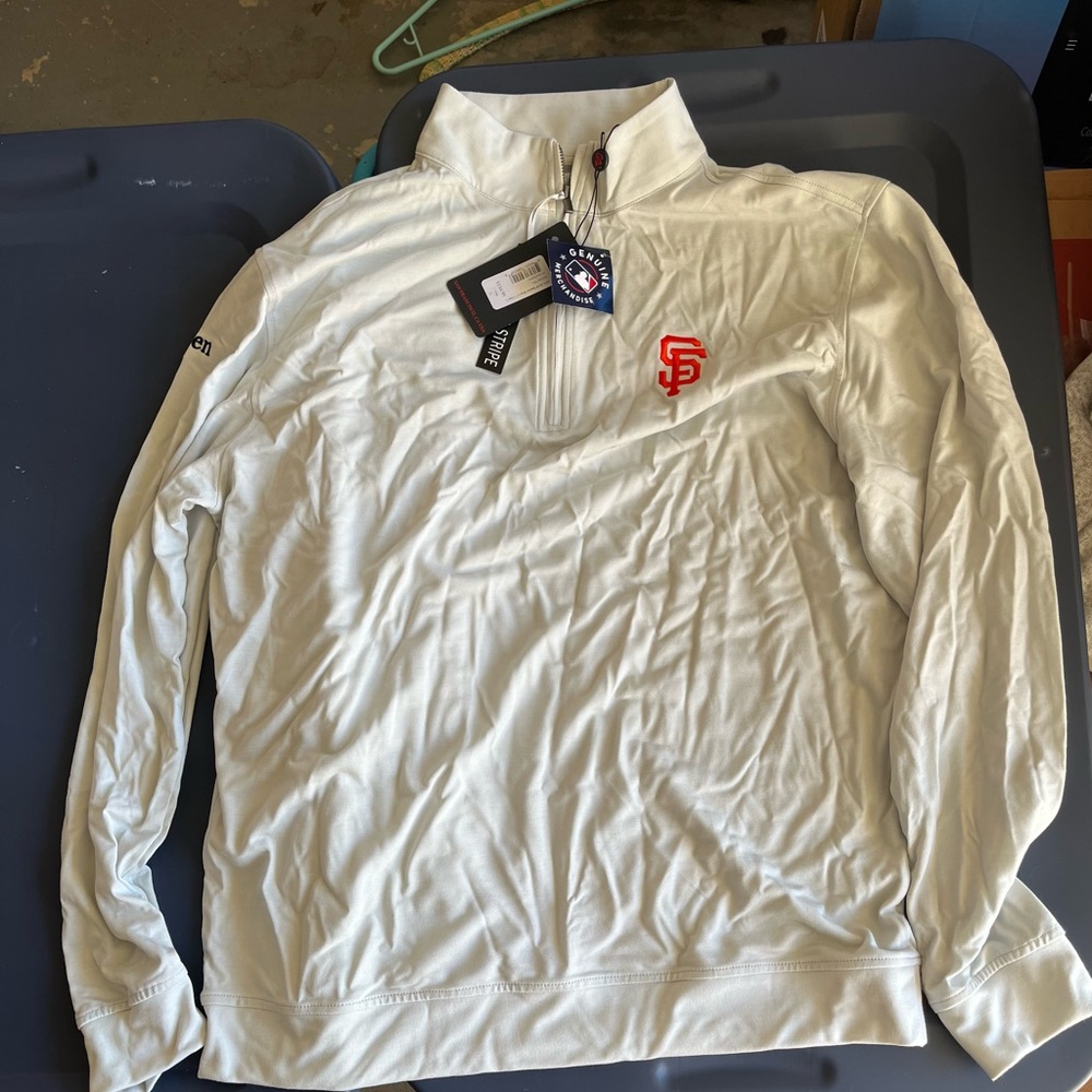 NWT SF Giants Quarter-Zip Pullover Cream
